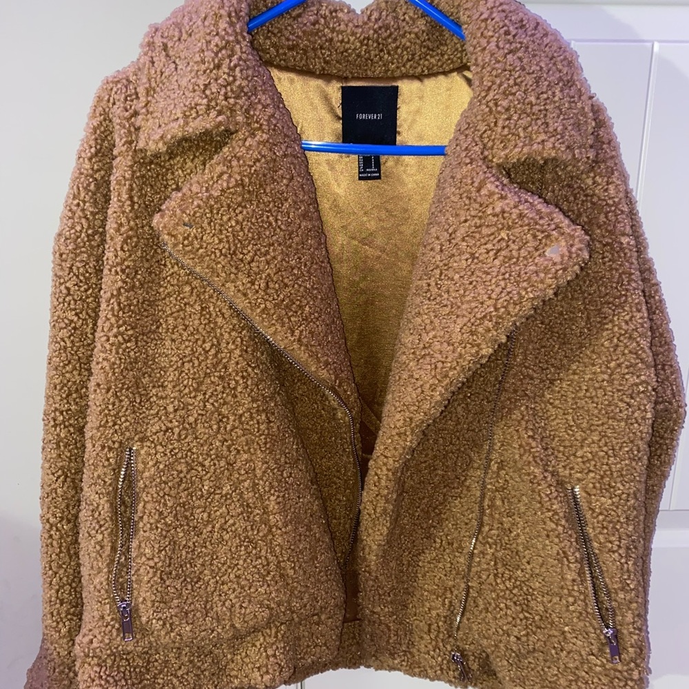 Brown teddy jacket (NEVER WORN)